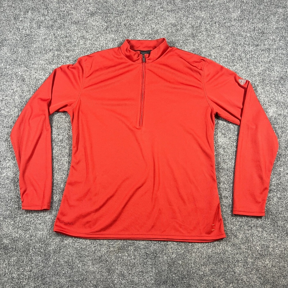Nike Acg Athletic Top Womens L Red Base Layer Dri Fit Moisture Wicking Half Zip